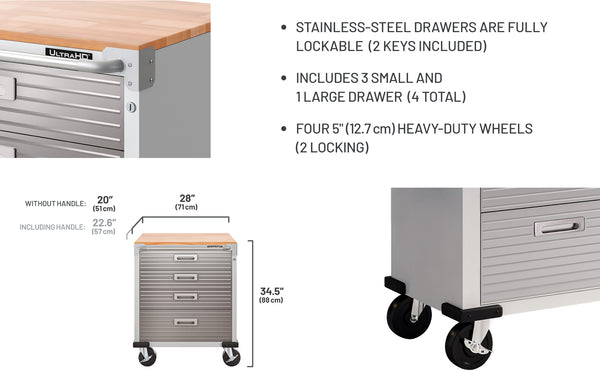 UltraHD® Werkstattwagen mit 4 Schubladen